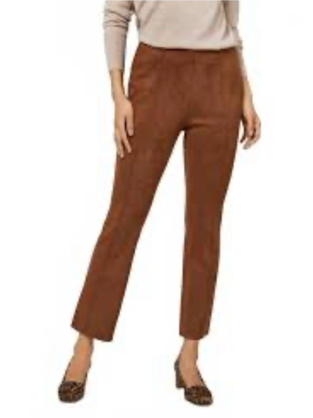 Ann Mashburn Faye Cropped
Seamed Pant In Cognac Sz L